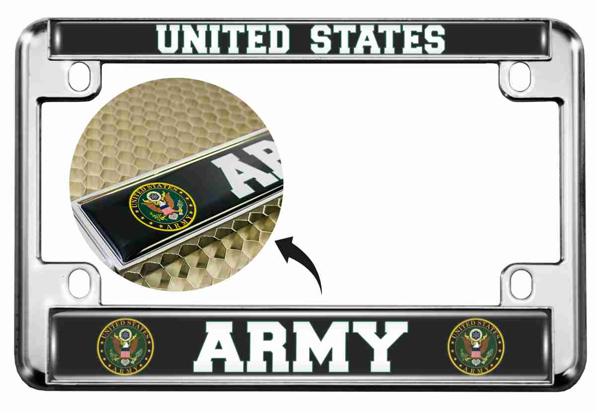 U.S. Army - Motorcycle Metal License Plate Frame